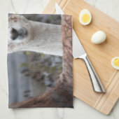 好奇心旺盛なアルパカおもしろいス動物 キッチンタオル (四つ折り)