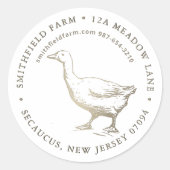 好奇心旺盛なグースファームまたはビジネスラベル ラウンドシール (正面)