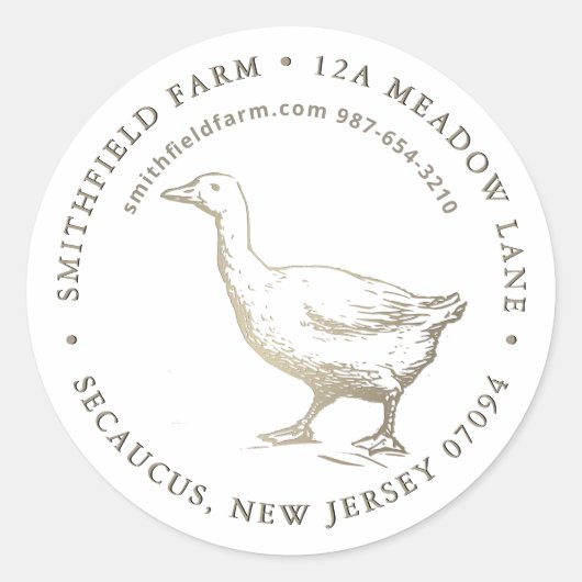 好奇心旺盛なグースファームまたはビジネスラベル ラウンドシール (正面)