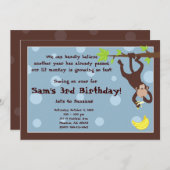 好奇心旺盛なサル·ブルー 招待状 (正面/裏面)