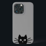 好奇心旺盛なピーキング・ブラックキティ・キャット・カッコいい猫好きズ  iPhone 13 PROケース<br><div class="desc">奇妙な覗き見の黒猫電話のケース。iPhoneのおもしろい猫好き用ケース。色々。このおもしろいの携帯電話のケースは、パーソナライズされた携帯メールで入手できます。より多くの猫用電話アクセサリーや子猫の贈り物は、Jenn's Doodle Worldをカッコいい訪れてください。</div>