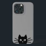 好奇心旺盛なピーキング・ブラックキティ・キャット・カッコいい猫好きズ  iPhone 13 PROケース<br><div class="desc">奇妙な覗き見の黒猫電話のケース。iPhoneのおもしろい猫好き用ケース。色々。このおもしろいの携帯電話のケースは、パーソナライズされた携帯メールで入手できます。より多くの猫用電話アクセサリーや子猫の贈り物は、Jenn's Doodle Worldをカッコいい訪れてください。</div>