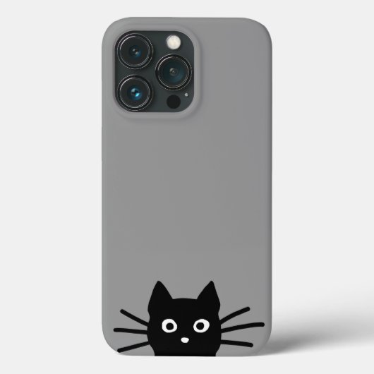 好奇心旺盛なピーキング・ブラックキティ・キャット・カッコいい猫好きズ Case-Mate iPhoneケース (裏面)