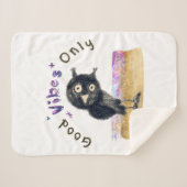 好奇心旺盛なフクロウだけの好感 シェルパブランケット (正面(横))