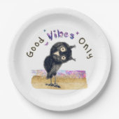 好奇心旺盛なフクロウだけの好感 ペーパープレート (正面)