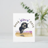 好奇心旺盛なフクロウだけの好感 ポストカード (スタンド正面)