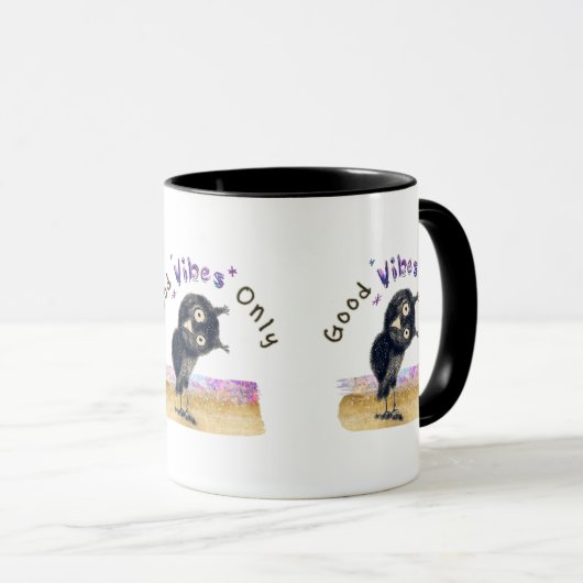 好奇心旺盛なフクロウだけの好感 マグカップ (正面右)
