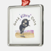 好奇心旺盛なフクロウだけの好感 メタルオーナメント (左)