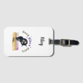 好奇心旺盛なフクロウだけの好感 ラゲッジタグ (正面横)