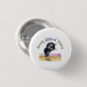 好奇心旺盛なフクロウだけの好感 缶バッジ (正面&裏面)