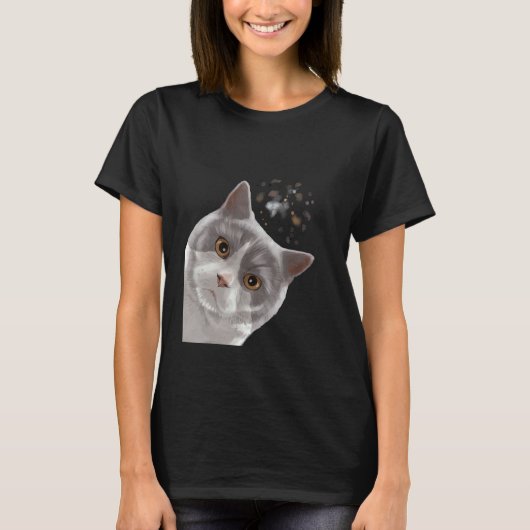 好奇心旺盛なブリティッシュショートヘア 1 Tシャツ (正面)