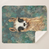 好奇心旺盛なベビーラマ-カウト- シェルパブランケット (正面(横))