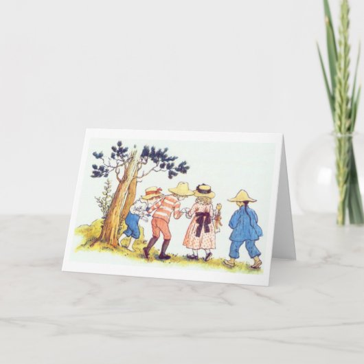 好奇心旺盛な子供、グリーティングカード カード (正面)