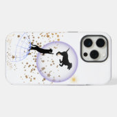 好奇心旺盛な猫と走る犬 iPhoneケース (裏面横)