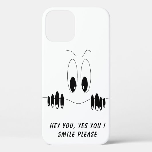 好奇心旺盛な目が描かれたユーモラスなiPhoneケース - 笑顔 Case-Mate iPhoneケース (裏面)