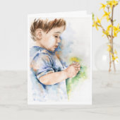 好奇心旺盛な精神 – ファインアートグリーティングカード カード (黄色い花)