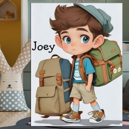 好奇心旺盛学な少年の冒険漫画AIアート ポスター