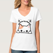 好奇心自然 – かわいいかわいい猫グラフィックTシャツ Tシャツ (正面)