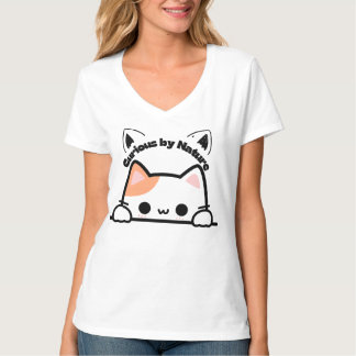 好奇心自然 – かわいいかわいい猫グラフィックTシャツ Tシャツ