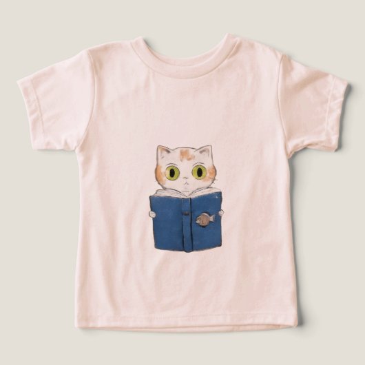 好奇心読猫用Tシャツ (デザイン正面)