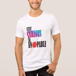 好奇心 – グラデーションはっきりしたタイポグラフィ トライブレンドＴシャツ