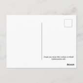 好奇心（鳥）ショウジョウコウカンチョウはがき ポストカード (裏面)