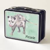 好奇心Opossum自分の名前を追加する金属の弁当箱 メタルランチボックス (裏面)