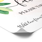 好意お願いワンテークレモン ピンク ブライダル ウェディング ポスター (角)