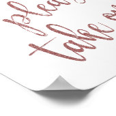 好意お願い一つのバラ金ゴールドグリッター標識 ポスター (角)