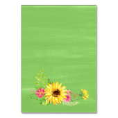 好意のカードに代わる夏のひまわり結婚の花 テーブルナンバー (裏面)