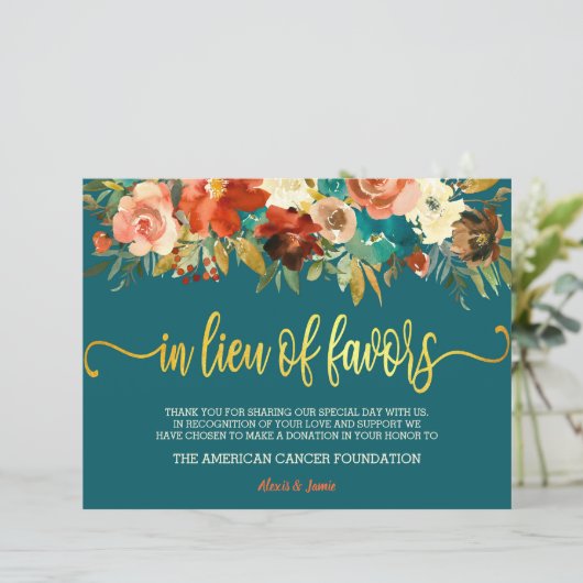 好意のサインの代わりに – ティール(緑がかった色)&オレンジ結婚ズ (スタンド正面)