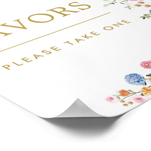 好意のサイン | 春カラフルワイルドフラワーメドウ ポスター (角)