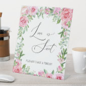 好意のサイン |赤面バラ |ブライダル処理 台座サイン (インサイチュ)