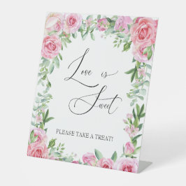 好意のサイン |赤面バラ |ブライダル処理 台座サイン