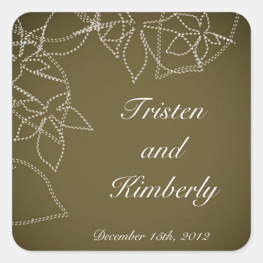 好意のステッカーの秋の花の秋の赤砂糖 スクエアシール (正面)