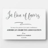 好意の代わりにイーゼルで卓上プラークに署名 フォトプラーク (正面)