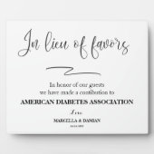 好意の代わりにイーゼルで卓上プラークに署名 フォトプラーク (正面)