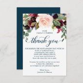 好意の代わりに感謝の座席表Burgundy 案内状 (正面/裏面)