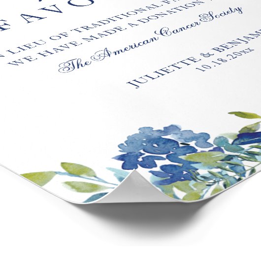 好意の印に代わる埃っぽい結婚青いフローラ ポスター (角)