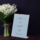 好意の看板ほこりっぽい青い銀色の愛は甘結婚い 台座サイン