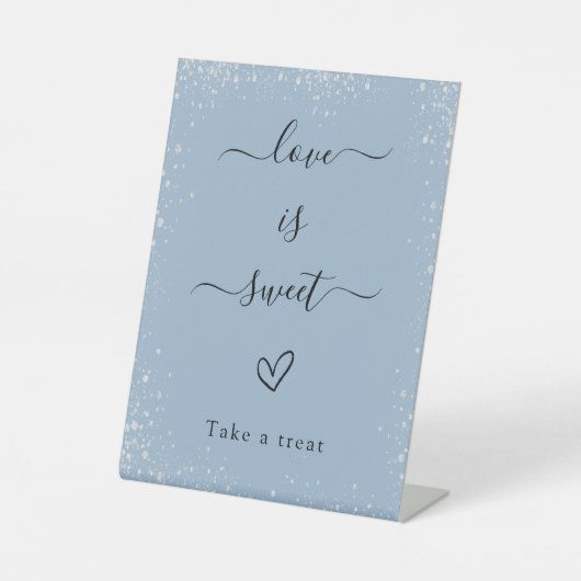 好意の看板ほこりっぽい青い銀色の愛は甘結婚い 台座サイン (正面)