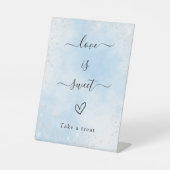 好意を示す青い銀の愛は甘結婚い 台座サイン (正面)