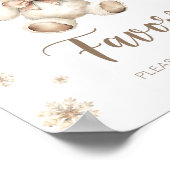 好意を1つのサインを取って下さい冬テディベアベビー ポスター (角)