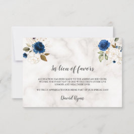 好意エレガントに代わるネイビーブルーの金ゴールドフローラ ノートカード