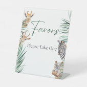 好意サインああ男の子サファリジャングル赤ちゃんシャワー 台座サイン (正面)