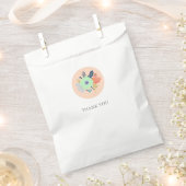 好意バッグと桃フローラデザイン フェイバーバッグ (クリップ留めされた状態)