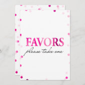 好意ブライダルシャワー標識 |ピンクマゼンタ紙吹雪 招待状 (正面/裏面)