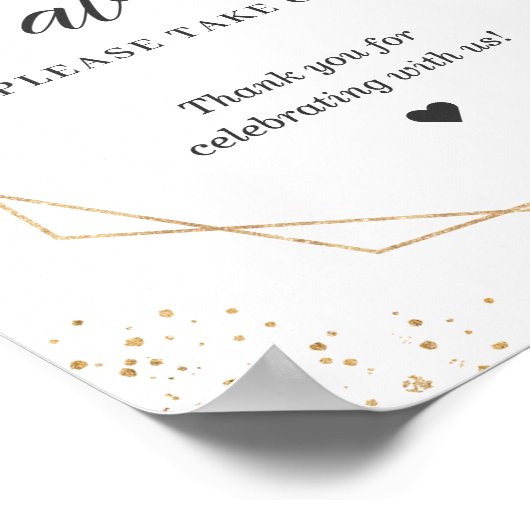 好意ユーカリ金ゴールド幾何学 ポスター (角)