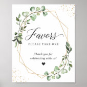 好意ユーカリ金ゴールド幾何学 ポスター (正面)