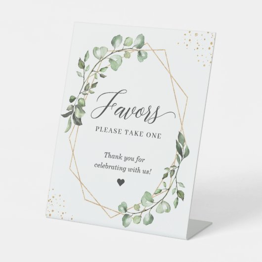 好意ユーカリ金ゴールド幾何学 台座サイン (正面)